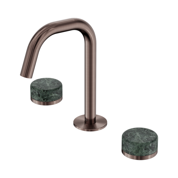 Nero Serenity Basin Set Edge Spout With Verde Alpi Handle - Brushed Bronze