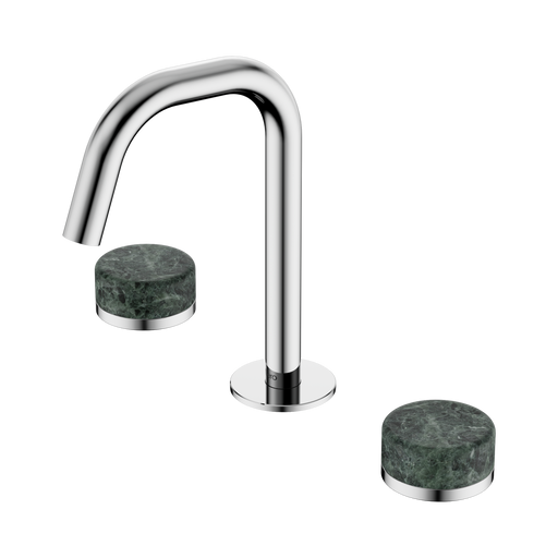 Nero Serenity Basin Set Edge Spout With Verde Alpi Handle - Chrome
