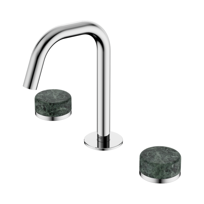 Nero Serenity Basin Set Edge Spout With Verde Alpi Handle - Chrome
