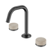 Nero Serenity Basin Set Edge Spout With Rome Travertine Handle - Gun Metal