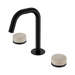 Nero Serenity Basin Set Edge Spout With Rome Travertine Handle - Matte Black
