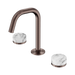 Nero Serenity Basin Set Edge Spout With Arabescato Corchia Handle - Brushed Bronze