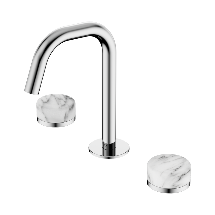 Nero Serenity Basin Set Edge Spout With Arabescato Corchia Handle - Chrome