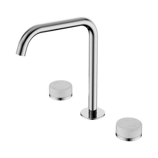 Nero Serenity Bath/Kitchen Set Edge Spout With Carrara Handle - Chrome