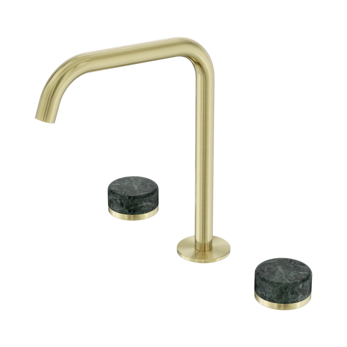 Nero Serenity Bath/Kitchen Set Edge Spout With Verde Alpi Handle - Brushed Gold