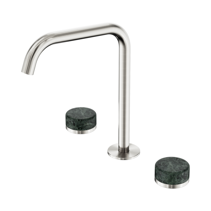 Nero Serenity Bath/Kitchen Set Edge Spout With Verde Alpi Handle - Brushed Nickel