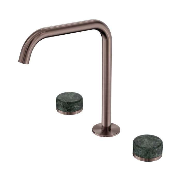 Nero Serenity Bath/Kitchen Set Edge Spout With Verde Alpi Handle - Brushed Bronze