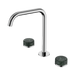 Nero Serenity Bath/Kitchen Set Edge Spout With Verde Alpi Handle - Chrome