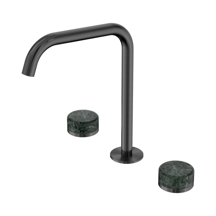 Nero Serenity Bath/Kitchen Set Edge Spout With Verde Alpi Handle - Gun Metal