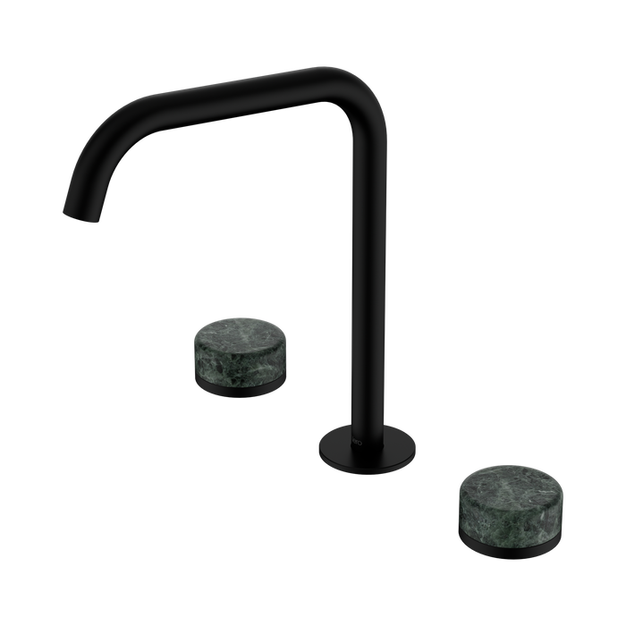 Nero Serenity Bath/Kitchen Set Edge Spout With Verde Alpi Handle - Matte Black