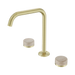Nero Serenity Bath/Kitchen Set Edge Spout With Rome Travertine Handle - Brushed Gold