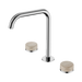 Nero Serenity Bath/Kitchen Set Edge Spout With Rome Travertine Handle - Chrome
