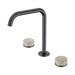 Nero Serenity Bath/Kitchen Set Edge Spout With Rome Travertine Handle - Gun Metal