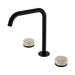 Nero Serenity Bath/Kitchen Set Edge Spout With Rome Travertine Handle - Matte Black