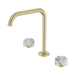 Nero Serenity Bath/Kitchen Set Edge Spout With Arabescato Corchia Handle - Brushed Gold