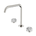 Nero Serenity Bath/Kitchen Set Edge Spout With Arabescato Corchia Handle - Brushed Nickel