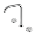Nero Serenity Bath/Kitchen Set Edge Spout With Arabescato Corchia Handle - Chrome