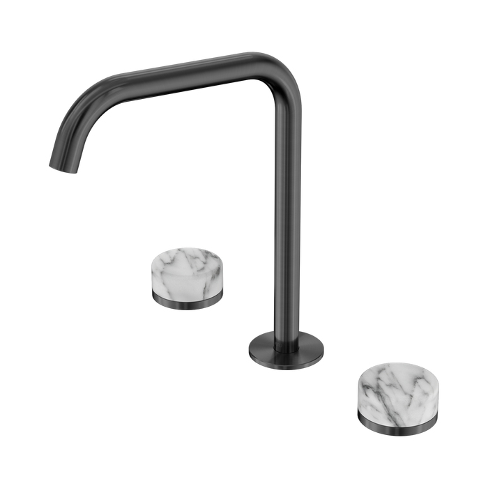 Nero Serenity Bath/Kitchen Set Edge Spout With Arabescato Corchia Handle - Gun Metal