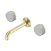 Nero Serenity Wall Basin Set 160mm Spout With Carrara Handle - Brushed Gold