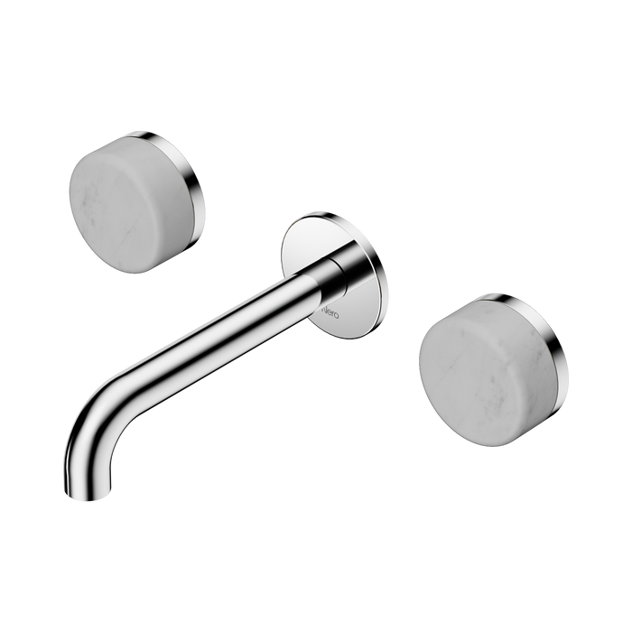 Nero Serenity Wall Basin Set 160mm Spout With Carrara Handle - Chrome