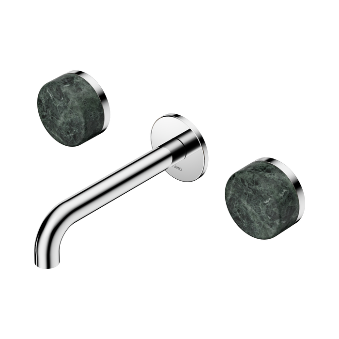 Nero Serenity Wall Basin Set 160mm Spout With Verde Alpi Handle - Chrome