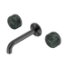 Nero Serenity Wall Basin Set 160mm Spout With Verde Alpi Handle - Gun Metal