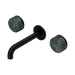 Nero Serenity Wall Basin Set 160mm Spout With Verde Alpi Handle - Matte Black