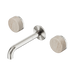 Nero Serenity Wall Basin Set 160mm Spout With Rome Travertine Handle - Brushed Nickel