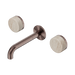 Nero Serenity Wall Basin Set 160mm Spout With Rome Travertine Handle - Brushed Bronze