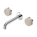 Nero Serenity Wall Basin Set 160mm Spout With Rome Travertine Handle - Chrome