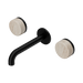 Nero Serenity Wall Basin Set 160mm Spout With Rome Travertine Handle - Matte Black