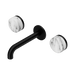 Nero Serenity Wall Basin Set 160mm Spout With Arabescato Corchia Handle - Matte Black