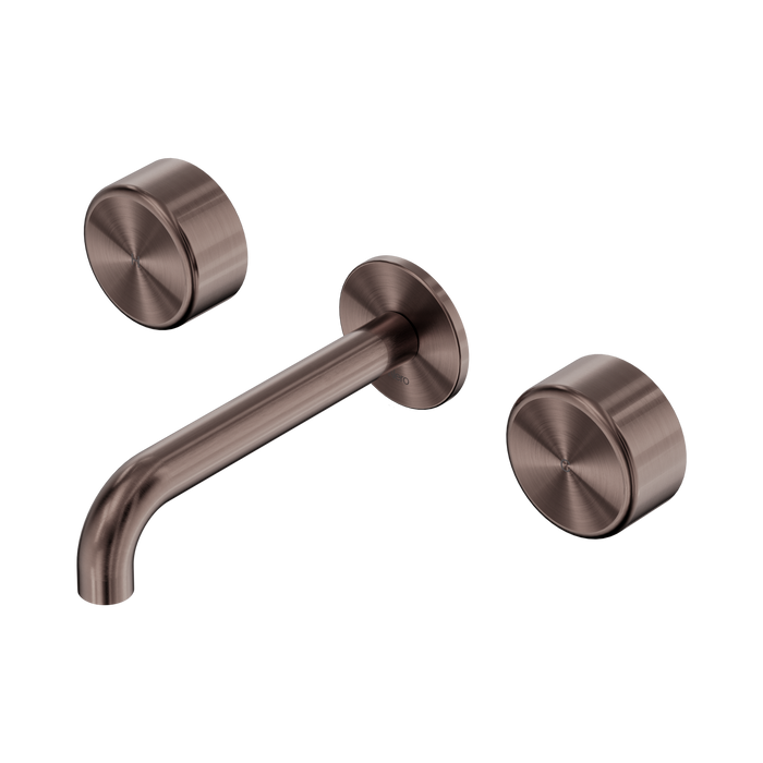 Nero Serenity Wall Basin Set 160mm Spout With Metal Handle - Brushed Bronze