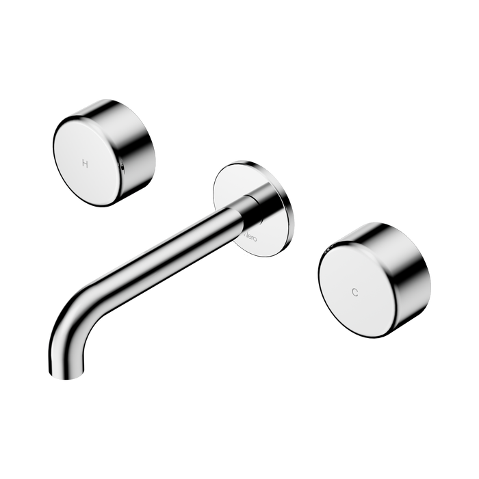 Nero Serenity Wall Basin Set 160mm Spout With Metal Handle - Chrome