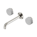 Nero Serenity Wall Basin Set 185mm Spout With Carrara Handle - Brushed Nickel