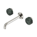 Nero Serenity Wall Basin Set 185mm Spout With Verde Alpi Handle - Brushed Nickel