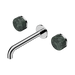 Nero Serenity Wall Basin Set 185mm Spout With Verde Alpi Handle - Chrome