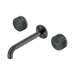 Nero Serenity Wall Basin Set 185mm Spout With Verde Alpi Handle - Gun Metal