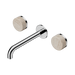 Nero Serenity Wall Basin Set 185mm Spout With Rome Travertine Handle - Chrome