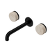 Nero Serenity Wall Basin Set 185mm Spout With Rome Travertine Handle - Matte Black