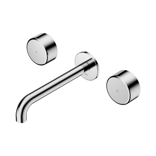 Nero Serenity Wall Basin Set 185mm Spout With Metal Handle - Chrome