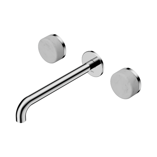 Nero Serenity Wall Basin Set 220mm Spout With Carrara Handle - Chrome