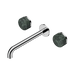 Nero Serenity Wall Basin Set 220mm Spout With Verde Alpi Handle - Chrome