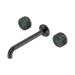 Nero Serenity Wall Basin Set 220mm Spout With Verde Alpi Handle - Gun Metal