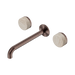 Nero Serenity Wall Basin Set 220mm Spout With Rome Travertine Handle - Brushed Bronze