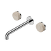 Nero Serenity Wall Basin Set 220mm Spout With Rome Travertine Handle - Chrome
