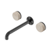 Nero Serenity Wall Basin Set 220mm Spout With Rome Travertine Handle - Gun Metal