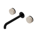 Nero Serenity Wall Basin Set 220mm Spout With Rome Travertine Handle - Matte Black