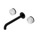 Nero Serenity Wall Basin Set 220mm Spout With Arabescato Corchia Handle - Matte Black
