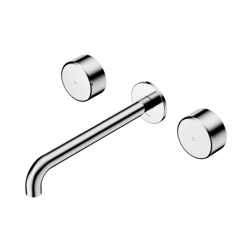 Nero Serenity Wall Basin Set 220mm Spout With Metal Handle - Chrome